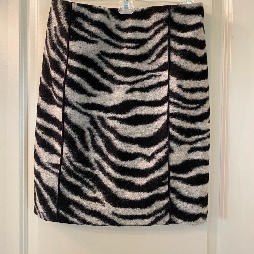 Ann Taylor Wool-blend Zebra print Skirt